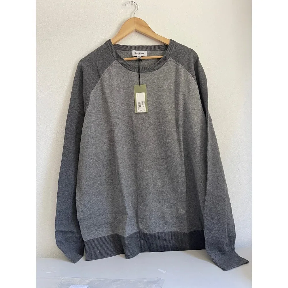 NWT Goodfellow & Co Mans Gray Crew Neck Sweater Sz XXL